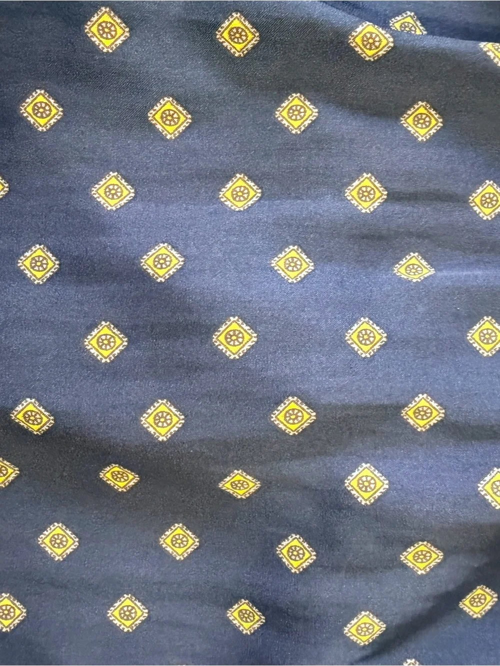 FREE PEOPLE Navy Blue Patterned Tie-Front Tblouse
